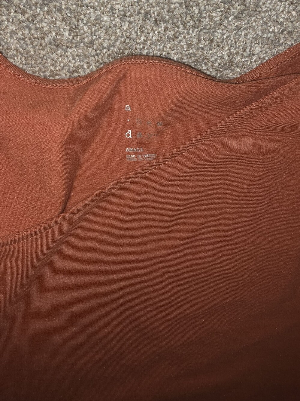 Crewneck Top in Rust Orange - Small